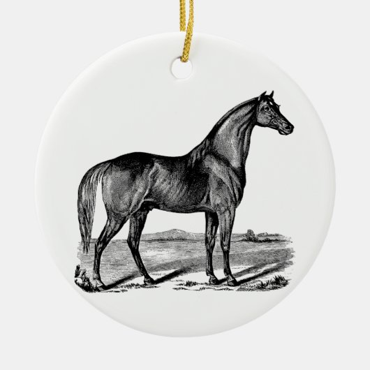 Vintages Pferd Stehend Keramik Ornament (Vorne)
