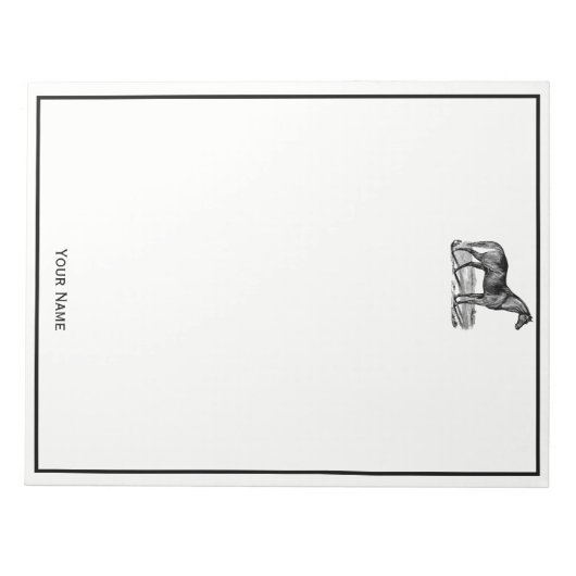 Vintages Pferd Stehend Notizblock (Vorderseite)