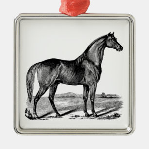 Vintages Pferd Stehend Ornament Aus Metall