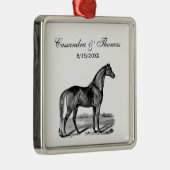 Vintages Pferd Stehend Ornament Aus Metall (Rechts)