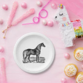 Vintages Pferd Stehend Pappteller (Party)