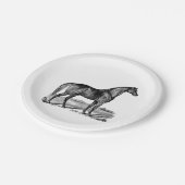 Vintages Pferd Stehend Pappteller (Schrägansicht)