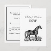 Vintages Pferd Stehend RSVP Karte (Vorne/Hinten)