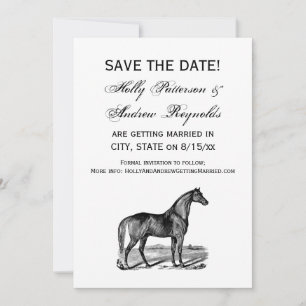 Vintages Pferd Stehend Save The Date