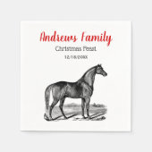 Vintages Pferd Stehend Serviette (Vorderseite)