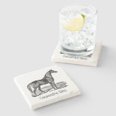 Vintages Pferd Stehend Steinuntersetzer (Seitenansicht)