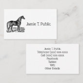 Vintages Pferd Stehend Visitenkarte (Vorne/Hinten)