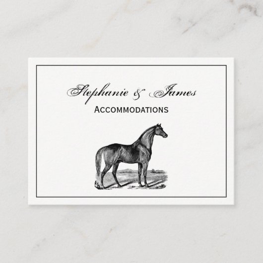 Vintages Pferd Stehend Visitenkarte (Vorderseite)