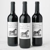 Vintages Pferd Stehend Weinetikett (Flaschen)