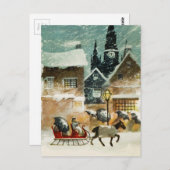 Vintages Pferd und Schlitten Postkarte (Vorne/Hinten)
