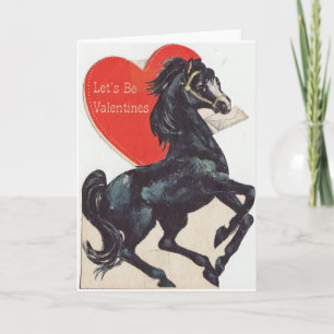 Vintages Pferd Valentine Feiertagskarte