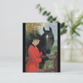 Vintages Pferdchen Rotes Coat Reittier Postkarte (Stehend Vorderseite)