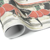 Vintages Pferde-und Hundeweihnachten Geschenkpapier (Rolleneckpunkt)