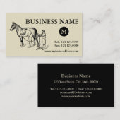 VINTAGES Pferdeklettern Monogram Visitenkarte (Vorne/Hinten)