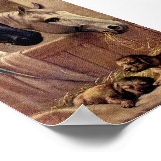 Vintages Pferdeposter Poster (Ecke)