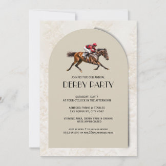 Vintages Pferderennen Jockey Derby Party Einladung