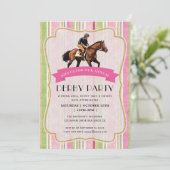 Vintages Pferderennen Jockey Derby Party Einladung (Stehend Vorderseite)