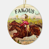 Vintages Pferderennen Keramikornament (Links)