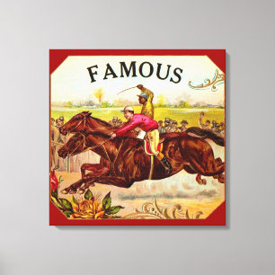 Vintages Pferderennen Leinwanddruck