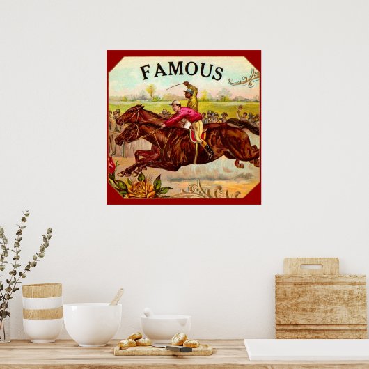 Vintages Pferderennen Poster (Küche)
