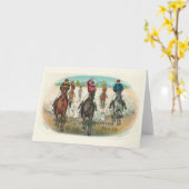 Vintages Pferderennen vor allen Karte (Gelbe Blume)