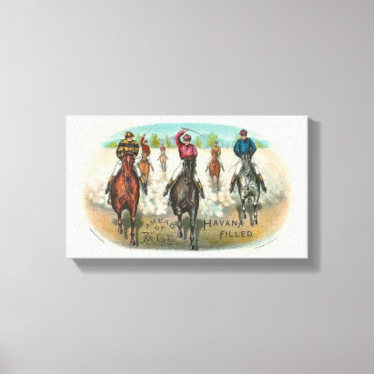 Vintages Pferderennen vor allen Leinwanddruck (Vorderseite)