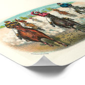 Vintages Pferderennen vor allen Poster (Ecke)