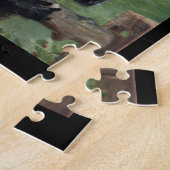 Vintages Pferderote Reitreiterjacke Puzzle (Seite)