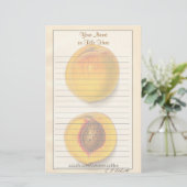 Vintages Pfirsich-Briefpapier Briefpapier (Stehend Vorderseite)
