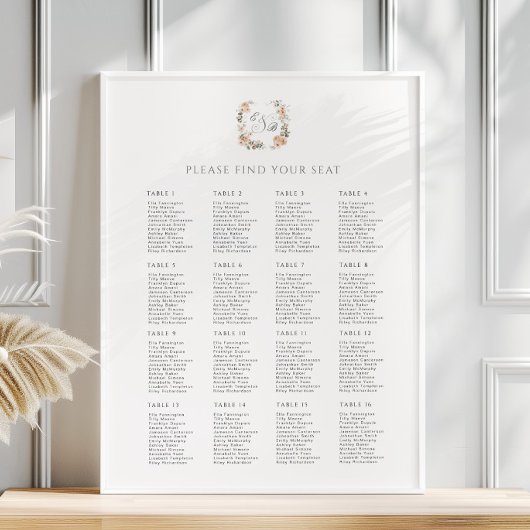 Vintages Pfirsichblütenstempelplakat Poster