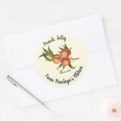 Vintages Pfirsichklebeetikett aus der Küche Runder Aufkleber (Umschlag)