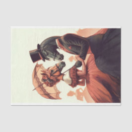 Vintages Pfirsichpferd, das eine Entkopplung vorsc Seidenpapier