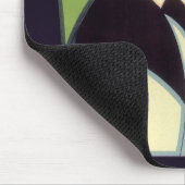 Vintages pflanzliches Topper Label, Art Deco Roman Mousepad (Ecke)