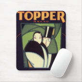 Vintages pflanzliches Topper Label, Art Deco Roman Mousepad (Mit Mouse)
