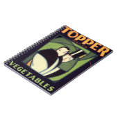 Vintages pflanzliches Topper Label, Art Deco Roman Notizblock (Linke Seite)