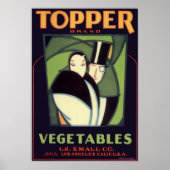 Vintages pflanzliches Topper Label, Art Deco Roman Poster (Vorne)