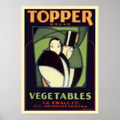 Vintages pflanzliches Topper Label, Art Deco Roman Poster (Vorne)