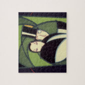 Vintages pflanzliches Topper Label, Art Deco Roman Puzzle (Vertikal)