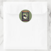 Vintages pflanzliches Topper Label, Art Deco Roman Runder Aufkleber (Tasche)