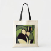 Vintages pflanzliches Topper Label, Art Deco Roman Tragetasche (Vorne)