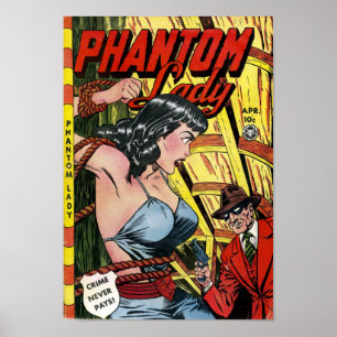 Vintages Phantom Lady Comic Book Poster