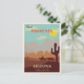 Vintages Phoenix Arizona Reiseplakat Postkarte (Stehend Vorderseite)