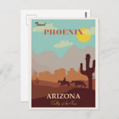 Vintages Phoenix Arizona Reiseplakat Postkarte (Vorne/Hinten)