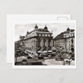 Vintages Piccadilly Circus Schwarzweiß-Foto Postkarte (Vorne/Hinten)