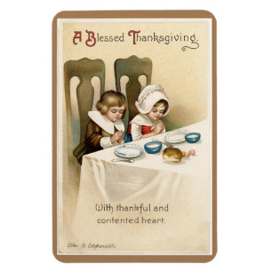 Vintages Pilgrim Children Flexible Magnet