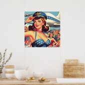 Vintages Pilot-Button Poster (Küche)
