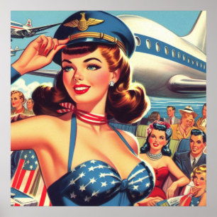 Vintages Pilot-Button Poster
