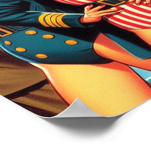 Vintages Pilot-Button Poster (Ecke)