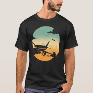 Vintages Pilotenflugzeug Nostalgischer Großraumflu T-Shirt