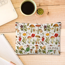 Vintages Pilz und Wildblume Zubehörtasche